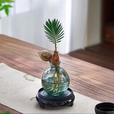 佰花锦水培植物室内花卉绿植盆栽办公室四季常青好养活桌面盆景懒人首选 水培小玻璃瓶+铁树宝宝+圆形底座 整体高度约10-20cm/不同植物高度不同