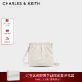 CHARLES&KEITH迷你菱格流浪包单肩斜挎双肩包包女包生日母亲节礼物CK2-60782390 Cream奶白色 S