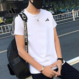 阿迪达斯 （adidas）官方舰店短袖男 夏季新款运动服半袖体恤休闲透气圆领快干T恤男 IB8151/白色/快干透气 XL