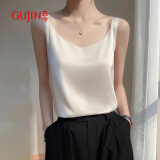古今（GUJIN）冰丝吊带背心女缎面内搭无袖美背夏外穿百搭西装打底上衣白色XL