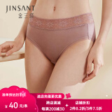 金三塔商场同款金三塔女式内裤100%桑蚕丝真丝高腰三角内裤NZF9A209 紫灰 1条 M