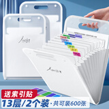 金值13格A4手提风琴包 试卷夹多层文件夹 学生试卷收纳袋 分类科目袋作业收纳资料册整理夹盒 开学必备