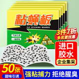 力仕康苍蝇贴50张苍蝇粘纸粘蝇纸果蝇小飞虫诱捕器灭蝇杀蝇神器粘蚊虫板