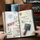 朗捷【2本9折】朗捷 a6旅行绑带手帐本随身日记本/复古笔记本子/活页记事本/皮面计划本定制logo 深棕（单本）