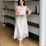 麓格立连衣裙女新中式国风重工提花刺绣连衣裙夏季新款温柔风气质长裙子 新中式连衣裙M【建议90-115斤】