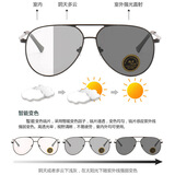 RNRN 钢化玻璃太阳镜男士大号大脸蛤蟆镜紫外线墨镜开车钓鱼驾驶眼镜 枪灰变黑灰(大款)钢化玻璃 高清镜片(+镜盒镜布)