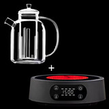 嘉亿元电陶炉玻璃烧水壶煮茶壶单壶耐高温大号加厚大容量煮茶炉套装家用 DTL13黑炉1500W+煮茶壶3000ML