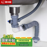潜水艇（Submarine） 厨房下水管水槽洗菜盆下水器防臭排水管道单双槽洗菜池提篮套装 （省空间）单槽下水管