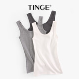 TINGE2件工字棉背心女磨毛无袖打底衫吊带百搭美背打底无袖内衣 2件薄【经典黑+经典黑】 S 【155cm 70-90斤】