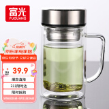富光双层玻璃杯支持团购定制泡茶杯办公杯带把 大容量男女水杯子580ML