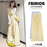 棉致黄色波点山本裤子女春秋季2025新款宽松高腰垂感休闲显瘦阔腿 1152黄色【高品质17.5】 L 110-120斤