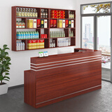 祥茂恒饭店收银台酒柜吧台商用酒店前台接待店铺收银桌餐馆小型转角餐厅 柚木色 1.2米吧台【左右安装随意】