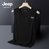 JEEP SPIRIT吉普背心男士夏季休闲透气速干无袖T恤宽松弹力凉感运动健身坎肩
