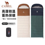 骆驼春夏季薄款户外露营过夜午休保暖防寒羽绒棉睡袋173CL05102翠柏绿