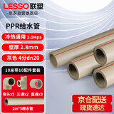 联塑（LESSO)PPR水管 冷热水10米带10配件套装 4分20自来水灰色热熔管【2.0MPa壁厚2.8mm】
