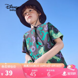 迪士尼（DISNEY）童装儿童男童短袖T恤棉质针织卡通上衣打底衫24夏DB321BE02灰140