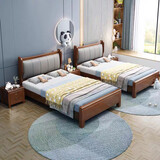 双叶单人床1.2米小户型全实木床1.35米1米现代简约1单人床1.2米x2.0米 实木单床颜色备注 1200mm*1900mm框架结构