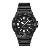 卡西欧（CASIO）男女表学生手表运动手表 夜光防水石英表带星期日历腕表 黑表灰字MRW-200H-1B2