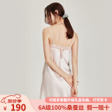 珊目尔（SMR）【经典蕾丝新款】6A级100%桑蚕丝吊带裙真丝睡衣女性感真丝家居服 淡粉色-单吊带 L (165)适合105-115斤穿着