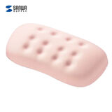 山业 人体工学鼠标垫腕托 键盘腕垫 肘托 记忆海绵 凹凸透气布面 防滑底 易清洁 GTOK5 短款 粉红134mm