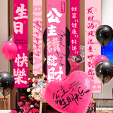 天元尚品生日场景布置装饰挂布大气球快乐闺蜜派对横幅条幅背景布女神道具 生日挂布+大气球【套餐热卖】 女神丨闺蜜丨好友打卡拍照神器