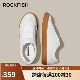 Rockfish复古德训鞋女2024年秋季运动板鞋原版平底女鞋休闲单鞋女款 白色皮面 40