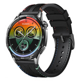威千图适用华为手表GT5Pro表带FKM氟橡胶钛空版watch gt5/5/4pro/3pro男士腕带 氟橡胶表带【黑彩虹】
