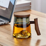 茗光茶杯茶水分离泡茶杯玻璃水杯男士茶杯玻璃高硼硅绿茶杯女士