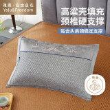 雅鹿·自由自在 凉席枕头枕芯 护颈深度睡眠藤席面夏凉枕 灰色40*60cm 一对拍2
