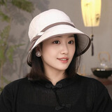 笙格儿轻薄速干遮阳防晒帽春秋2025新款洋气渔夫帽凉帽遮脸出游太阳帽女 米色 可调节