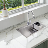 科勒（KOHLER）厨房水槽加厚304不锈钢洗菜单槽 抽拉龙头套餐 27772+24339