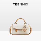 天美意（TEENMIX）女包牛皮剑桥包高级感手提斜挎包通勤单肩包生日礼物送女友老婆
