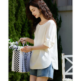 德玛纳【素简美学】夏季燕尾摆纯棉衬衫设计感褶裥袖工字褶衬衣女装上衣