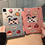 崇尚美适用苹果ipad11保护套无笔槽2025款A16平板壳11英寸ipad air7保护壳iPad10代全包防摔硬壳 【红格奶牛小狗Sw】三折亚克力/无笔槽 iPad11代/ipad12代(11英寸