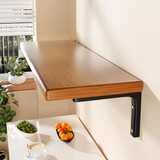 霓峰墙上置物架隔板墙面墙壁木板搁板挂墙一字板支架壁挂书架货架架子 胡桃色【破损苞賠】 40*20【带两个支架】特厚款