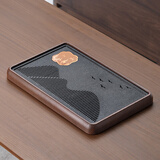 尚言坊茶盘带排水储水仿乌金石功夫茶具高档家用办公简易干泡茶台茶托盘