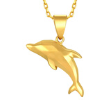 金至尊（3DG Jewellery）黄金吊坠小海豚镜面金工艺小提溜足金链坠不含项链生日礼物计价 金重1.64克(配珠宝礼盒)