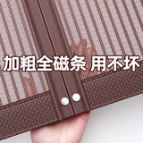 朗格*2025新款高档防蚊门帘金刚网磁性磁吸条强力纱门纱窗帘自粘家用 条纹咖色【高端条纹款】 90cm*200cm 【免打孔加粗全磁条】