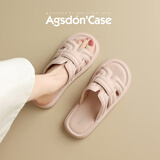 奥古狮登（Agsdon）拖鞋女夏季新款软底轻便拖鞋女外穿一字凉拖女沙滩拖鞋 粉色 37
