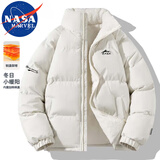 NASA MARVEL棉衣男冬季棉服男情侣装外套面包服加厚宽松百搭休闲 米白 XL