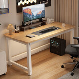 赛森实木电脑桌家用学习写字桌台式书桌办公简易书桌电竞长条子工作台 【原木纹色】加厚25MM桌面E0环保 长120*60*75加粗碳钢桌架50mm方