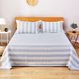 绿诺（LuNuo） 纯亚麻凉席三件套 雨露亚麻 湿纺粗布床单 空调加厚月子软席 糖果纹(爱丽丝蓝) 三件套 2.0m床适用 230cm*250cm