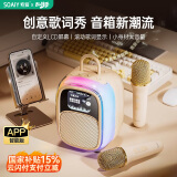 索爱（soaiy）歌词显示音箱k歌麦克风音响一体式无线话筒家唱歌神器庭ktv套装自带声卡蓝牙卡拉ok儿童SK68Pro