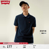 Levi's李维斯情侣同款短袖POLO衫休闲商务时尚轻薄舒适 藏青色0001 S