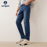 纳维凯尔意大利小帆船男士牛仔裤高弹力中腰直筒裤1312572021 宝蓝 36