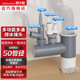 潜水艇（Submarine）菜盆水槽下水管多通接头洗碗机净水器三通四通五通前置净水多功能 菜盆下水3/4/5通接头