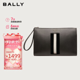 BALLY巴利【限时折扣】男包皮革黑白条纹手拿包信封包6302425礼物
