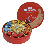 好时（Hershey’s） 好时之吻kisses牛奶巧克力6粒10粒16粒圆形铁盒结婚喜糖礼盒装 16粒（新红色铁盒）