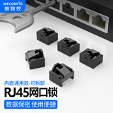 维智控网口锁 rj45网口封堵塞 防尘塞 工控机交换机路由器网线口堵头保护防盗插拔 黑色【内嵌式/RJ45接口通用】 网口锁（100个+2把工具）