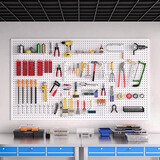 蔓斯菲尔洞洞板墙面置物架墙上五金工具收纳宿舍隔板架壁挂墙壁储物架子 【加厚】200×120cm白色